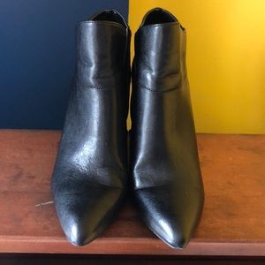 Nine West, Leather, Black, Booties, Size 9